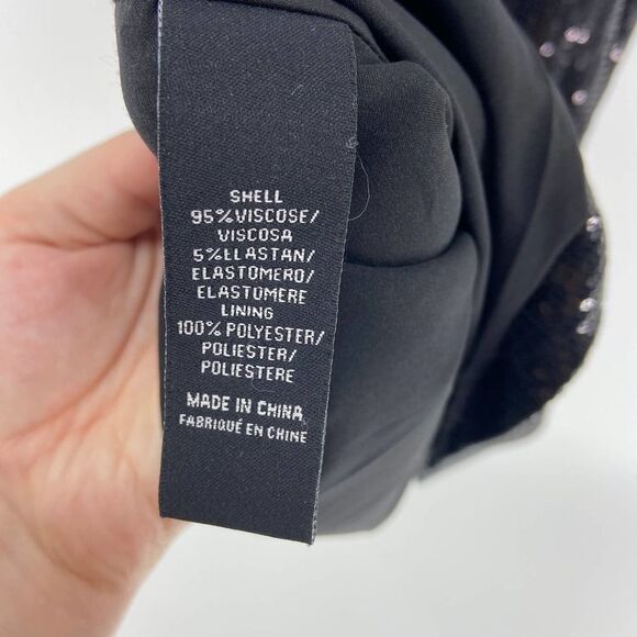 Tibi Black Party Sequined Spaghetti Strap Mini Slip Dress womens 4 - Picture 5 of 5